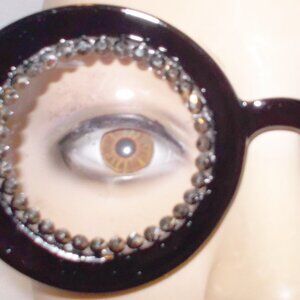 BLINGED OUT ROUND READERS 4.00 BLACK WITH SILVER STONES